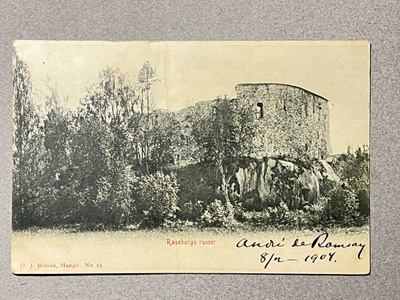 Raasepori linnaraunio, kortti Ranskaan 1904