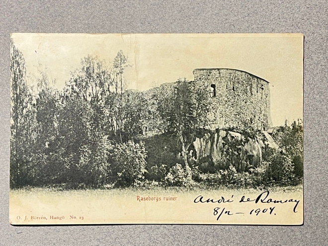 Raasepori linnaraunio, kortti Ranskaan 1904