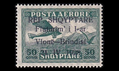 Albania 165 * Vlora-Brindisin lentoreitti 50 Q (1928)