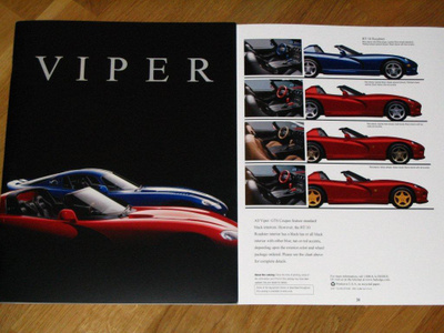 1997 Dodge Viper V10 PRESTIGE esite - 36 siv - KUIN UUSI