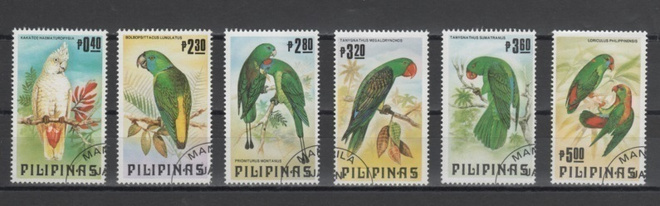 (S0018) PHILIPPINES, 1984 (Parrots). Mi ## 1556-1561. Used