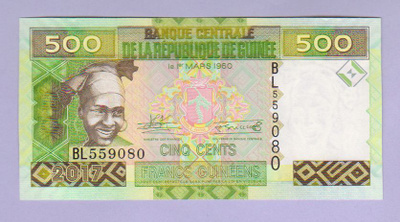 Guinea 500 Francs v.2017 UNC P-47