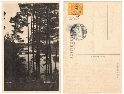 Vanha kortti, Porrassalmi, vuodelta 1944
