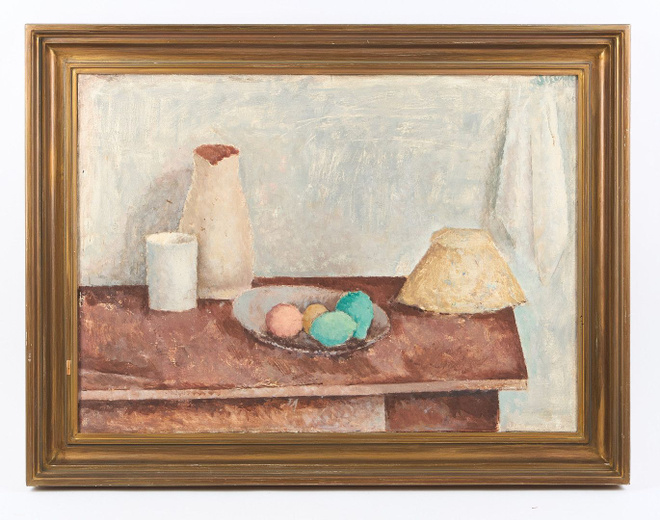 Jaakko Sievänen näyttely öljyvärimaalaus v. 1956