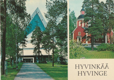 KIRKKOKORTTI - HYVINKÄÄN UUSI JA VANHA KIRKKO - 1/2