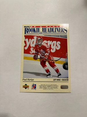 1994-95 Upper Deck Be A Player Rookie Headliners Paul Kariya