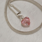 Design hopea Pinkki sydän riipus ketjulla KJ 925 - pikkukuva 4