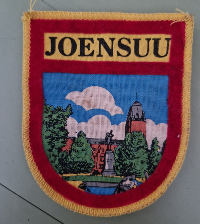 Joensuu vintage kangasmerkki hieno