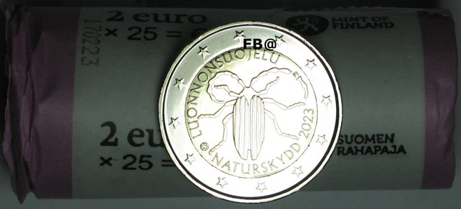 2023 Suomen ensimmäinen luonnonsuojelulaki 2€ UNC