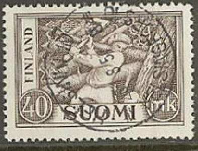 1952 40mk puunhakkaaja kaunis Helsinki-57