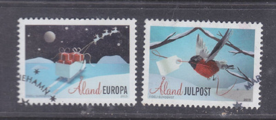 Åland 2015 joulumerkit ep. leimalla