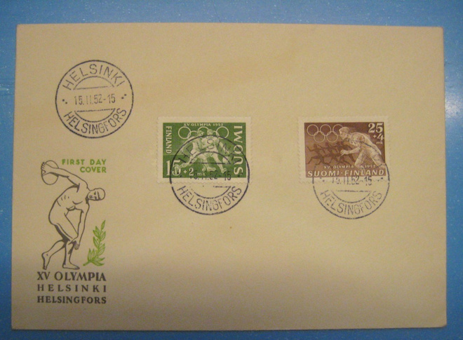 FDC-1952 XV Olympia 1952 Lape hinta 15.00e (105)