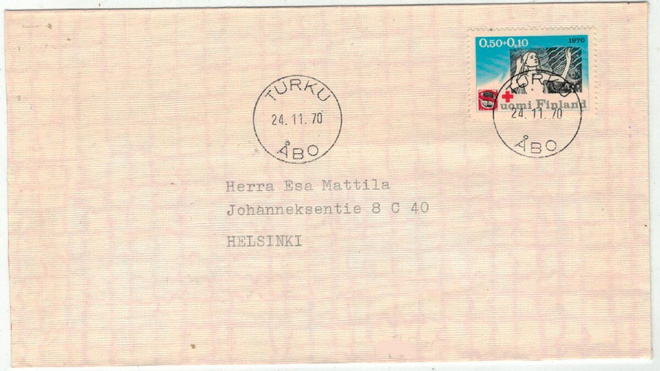 1970 PR 50p loistoleimainen kirje