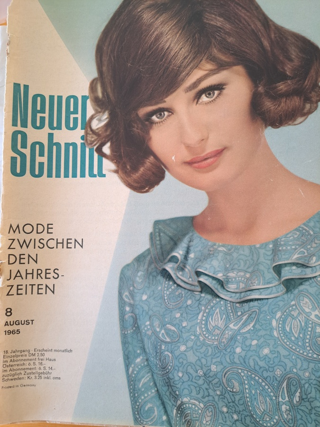 Vintage kaava lehti Neuer Schnitt 08/1965