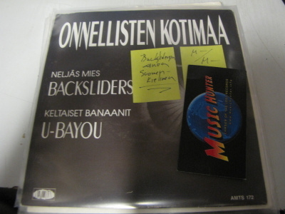 BACKSLIDERS / U-BAYOU - ONNELLISTEN KOTIMAA 7'' SPLIT M-/M-