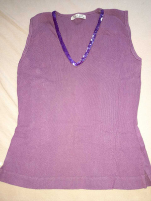 Violetti hihaton paita koko M