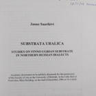 Janne Saarikivi : Substrata Uralica - Studies on Finno-Ug... - pikkukuva 2