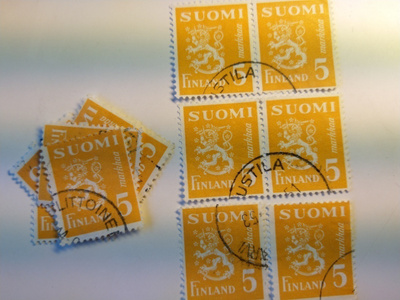 Malli 1930 Leijona keltainen postimerkki 5 markka
