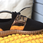 Sneakers 40 vapaa-ajan kenkä lenkkari musta kulta tehosteet - pikkukuva 2