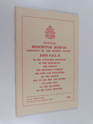 paavi Johannes Paavali II : Encyclical Redemptor Hominis ...