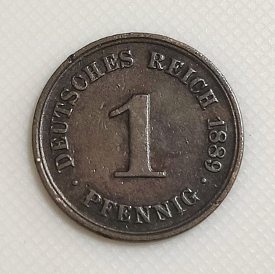 Saksa 1 Pfennig 1889A