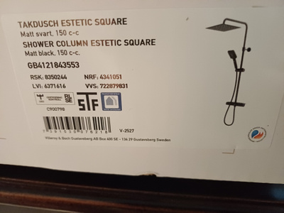 Sadesuihkusetti Gustavsberg Estetic Square