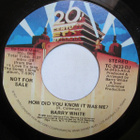 7” SINGLE PROMO Barry White - How Did You Know It Was Me? - pikkukuva 2