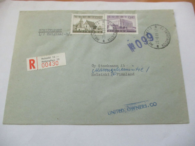 1969 Hki 13 Schiffspost R kuori Stockmannille