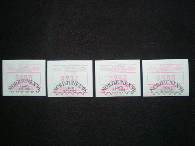 ATM-sarja ATM11 FDC-leimattuina 8.11.1991 - LaPe 16 €