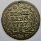 Saksa Hampuri Hamburg 1 Schilling 1727 Hopeaa - pikkukuva 1