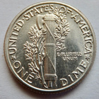 USA 1 dime 10 c 1939 Hopeaa HYVÄ Lyöntikiiltoinen - pikkukuva 2