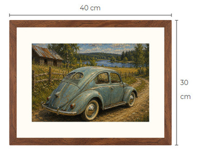 Uusi VW Kuplavolkkari art print 30 cm x 40 cm