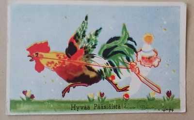 Pikkupelle ohjastaa kukkoa, p. 1954