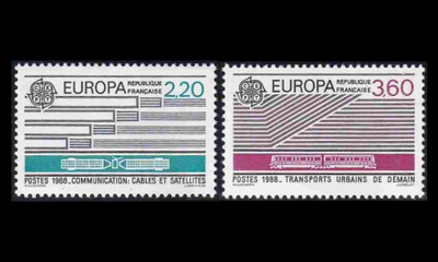 Ranska 2667-8 ** Europa liikenne ja viestintä (1988)