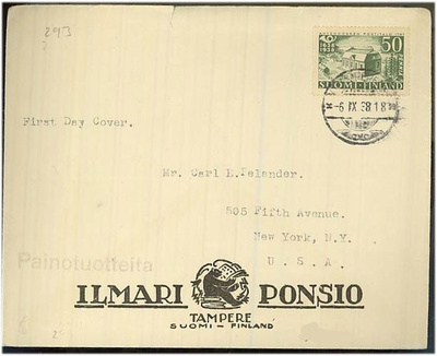 1938 Posti 50p painotuote USAhan
