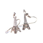 378 .. 18K Gold Zircon Eiffel Tower Kauniit .. Korvakorut - pikkukuva 1