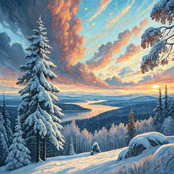 Uusi maisema alumiinitaulu 40 cm x 40 cm