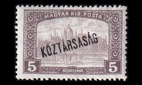 Unkari 234 * Parlamenttirakennus 5 Kr pp (1918)