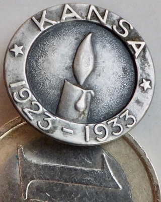 VANHA Merkki Kansa 1923-1933 Hopeaa Velejset Sundqvist