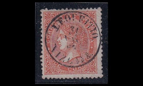 Espanja 82b o Isabella II 12 Cs tummanoranssi (1867)
