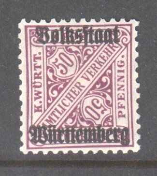 Saksa Wyrtenberg dienst 1919  50p ilman liimaa