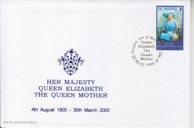 Isle of Man FDC queen Mother
