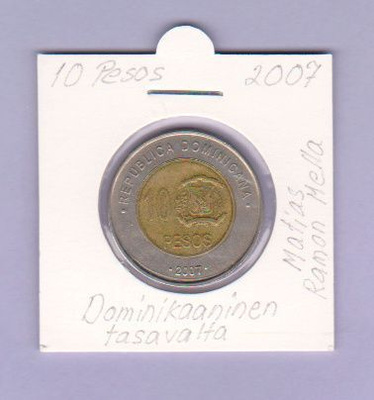 Dominikaaninen tasavalta 10 Pesos v.2007 KM#106