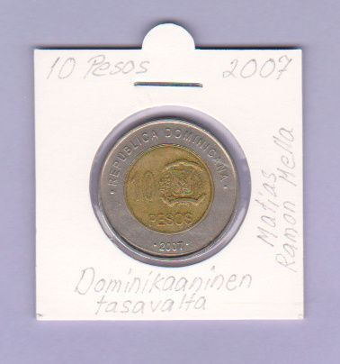 Dominikaaninen tasavalta 10 Pesos v.2007 KM#106