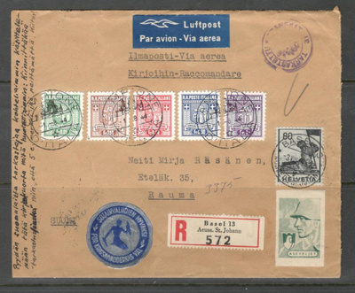 v. 1944 kirje Commune di Campione Suomeen