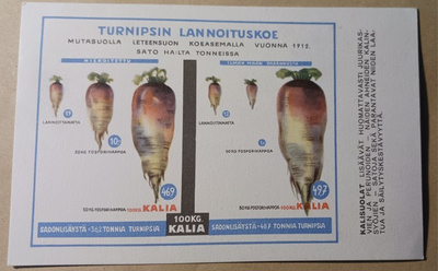 Kalisuolat, tarpeellinen lannoite, vanha mainospk, ei p.