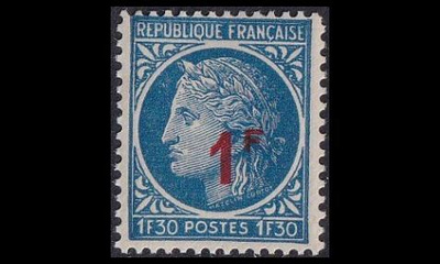 Ranska 807 ** Ceres 1 / 1.30 Fr päällepainama (1947)