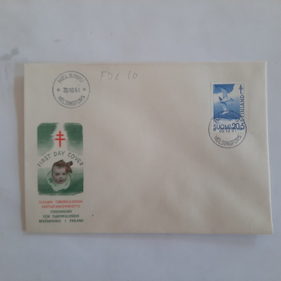 FDC 1951 TUB 20+5mk  loistoleima kuorella