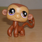 LITTLEST PET SHOP ruskea lilasilmä APINA #56 - pikkukuva 1