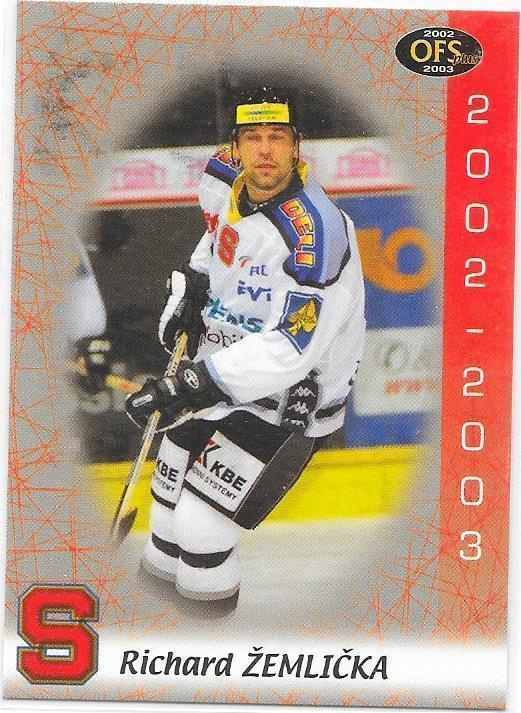 2002-03 Parkhurst #22 Richard Zemlicka Sparta Praha ex TPS